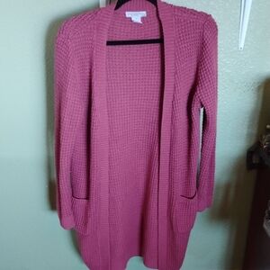 Expressions Women's Pink Textured Cardigan